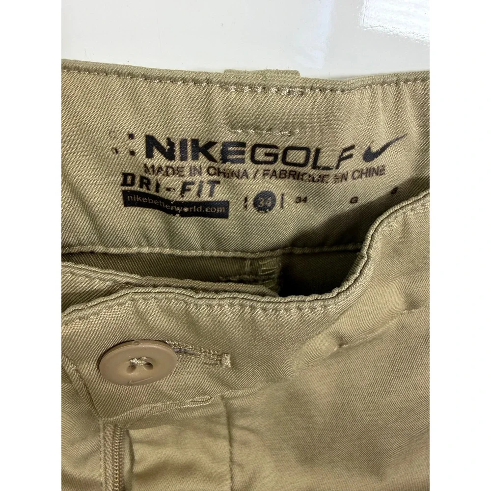 Nike‎ Golf Dri-FIT Mens Khaki Shorts Size 34 Flat Front Performance
